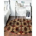 thumbnail image 3 of Unique Loom Saturn Collection Area Rug - Astra (7' 10" Round Burgundy/Beige), 3 of 11