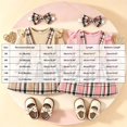 thumbnail image 3 of CAICJ98 Baby Girl Clothes Fall Winter Outfit Ruffle Long Sleeve Romper Cute Bear Plaid Skirt Bow Headband 3 Pcs Set, Size 3-6 Months, 3 of 9