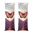 thumbnail image 1 of Balery Butterfly Over Lavender Funda Protectora para Almohada Corporal de Algodón Hipoalergénico con Cierre(55 x 21 pulgadas), Almohadas No Incluidas, 1 of 7