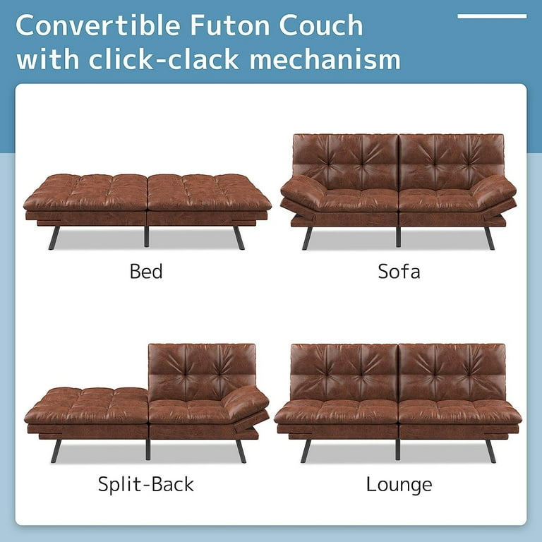 Futon Sofa Bed Memory Foam Couch Sleeper Daybed Foldable