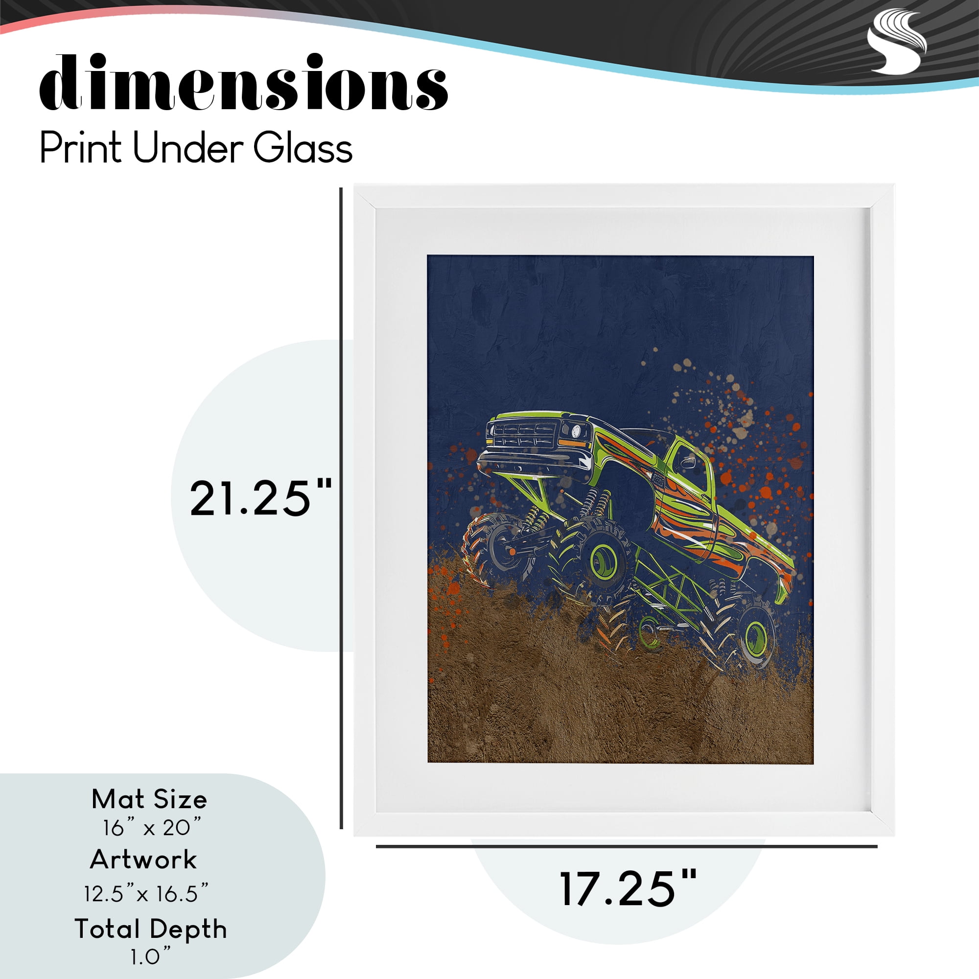 My Jam Truck Adventure White Framed Print Under Glass, design by Kim Allen