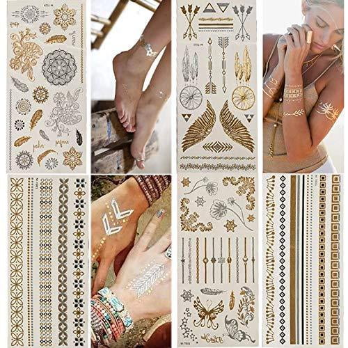 Jewelry Party Supplies Glitter Temporary Tattoos Jewelry Party Favors Pack for Girls Kids Over 100 Glitter Temporary Tattoos 6 Favor Sheets