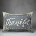 thumbnail image 3 of Creative Products Always Thankful Blue Cream 3 14 x 20 Spun Poly Pillow, 3 of 3