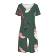 thumbnail image 5 of GaThRRgYP Womens Dresses for Wedding Guest,Women's Fashion Summer Print Short-sleeved V-neck Casual Dress Green M, 5 of 8