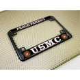 thumbnail image 4 of [Officially Licensed USMC Product] - Motorcycle Domed Custom-Made Personalized Metal License Plate Frame with USMC Proud Parent Design - Black, 4 of 7