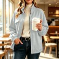 thumbnail image 2 of Tqcoqu Stand Collar Zip Up Jacket for Women, Long Sleeve Loose Casual Sweatshirt Cardigan with Patch Pocket, 2026 Fall Trendy Outfit, 2 of 9