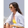 thumbnail image 5 of Everest Yellow/Engraved Bamboo Square Polarized Sunglasses, Smoke Lens, Recycled Plastic Frame, Stylish, 100% UVA/UVB, Eco-Friendly Sunglasses by Blue Planet, 5 of 7