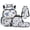 Blue Plumeria Sea Turtle, variant on 17" Cartoon Giraffe Face Elementary School Backpack 4PCS Set, Kids Bookbag with Lunch Bag Pencil Case for Age 7-13