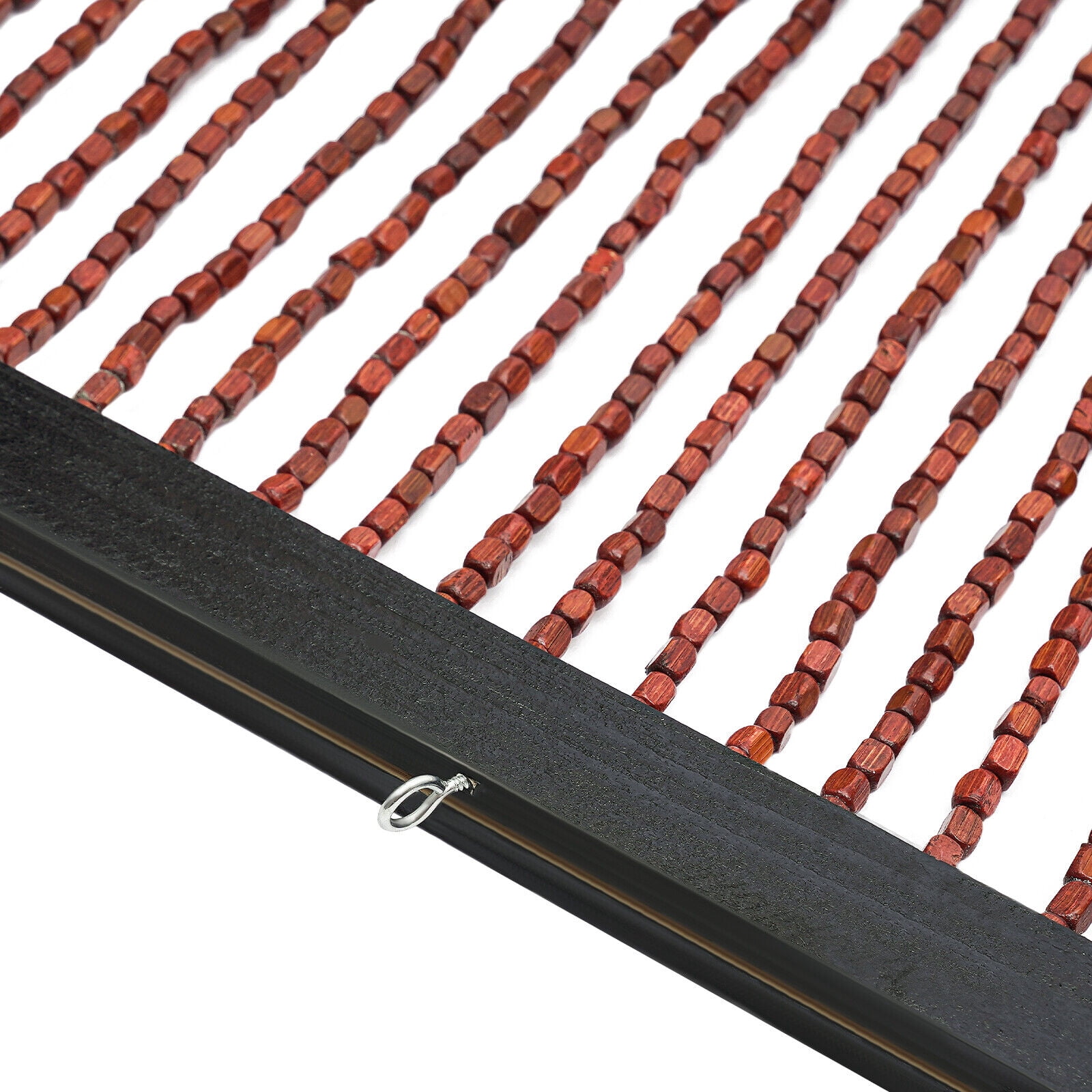 35.43*76.77inch Handmade Beaded Curtain Wood & Bamboo Fly Screen for Bath Bedroom Porch Doorway