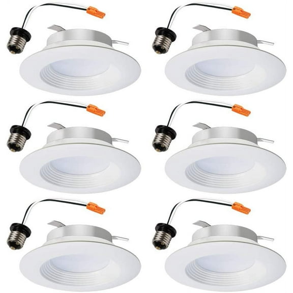 HALO RL460WH927PKBP -- LED White Ceiling Light Retrofit Trim 2700K (6 pack) Recessed Integrated LED, Title 24 California Compliant