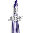 thumbnail image 2 of Endea Graduation Purple/White Mixed Color Graduation Tassel with Silver Date Drop, 2 of 11