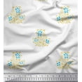 thumbnail image 1 of Soimoi Poly Georgette Fabric Leaves & Floral Block Printed Craft Fabric by The Yard 52 Inch Wide, 1 of 3