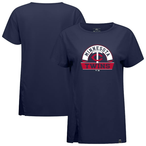 Women's Levelwear Navy Minnesota Twins Influx Banner Arch T-Shirt