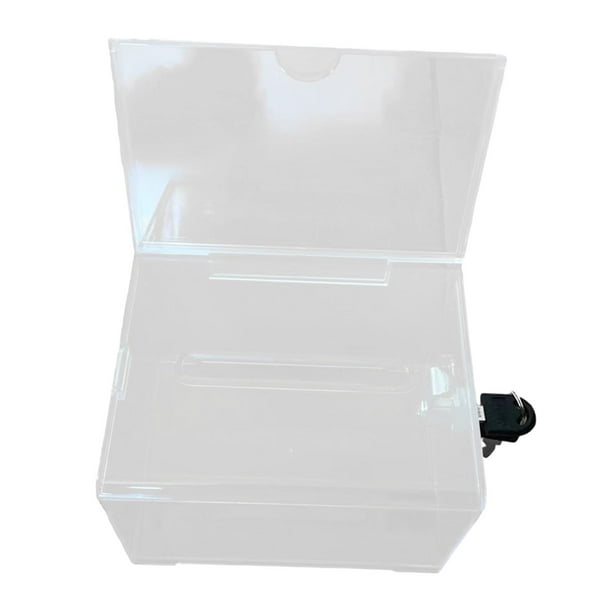 Caja de donaciones acrílica, caja de donaciones transparente, caja de quejas multifuncional, urna para recaudación de fondos, recepciones, votos comer