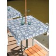 thumbnail image 6 of Light Blue White Leaves Outdoor Tablecloth with Umbrella Hole, Spring Pastoral Rustic Botanical Spillproof Waterproof Outdoor Table Cover, Patio Tablecloths for Party/Garden/Picnic, Square 54"x54", 6 of 9