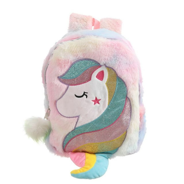 SHIYAO Plush Unicorn Backpack, Cute Mini Unicorn Backpack for Girls, Gift Toy Bags, School Bags for Nursery, Colorful(Pink 2)