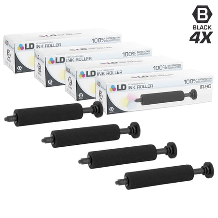 LD Compatible Roller Replacements for Casio IR-90 (Black  4-Pack)