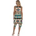 thumbnail image 2 of HELLHERO Asymmetric Beach Long Dress, Geometric Animal Pattern Round Neck Summer Sleeveless Dress, Side Pockets Non-Fade Sleeveless Sundress for Shopping Dating, 2 of 8
