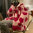 thumbnail image 4 of 2023 Invierno Estilo Coreano Harajuku Estampado En Forma De Corazón Chaqueta Con Capucha De Manga Larga De Felpa Para Mujer, 4 of 4