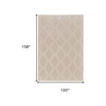 thumbnail image 4 of HomeRoots 511369 10 x 13 ft. Ivory & Tan Geometric Stain Resistant Rectangle Area Rug, 4 of 5