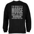 thumbnail image 1 of Chandail Molletonné Noir pour Adulte de Costume Humain d'Halloween Moose, 1 of 1