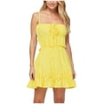 thumbnail image 2 of Summer Dresses For Women Plus Size Casual Sleeveless Solid Camis Backless High Waist Mini Women's Summer Flowy Maxi Dress — Yellow∣L, 2 of 5