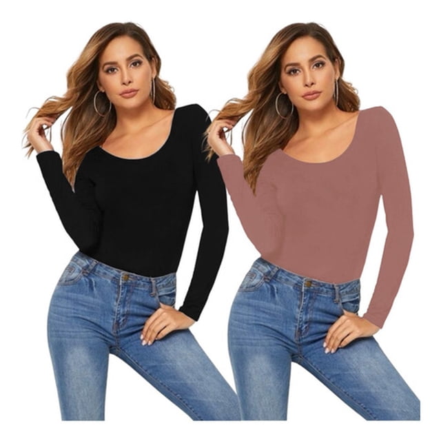 Pack 2 Blusas Mujer Manga Larga Interior Térmico Sueter Dama LOLE Blusa