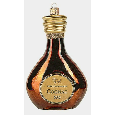 Cognac Fins - Bottle of XO Cognac Fine Brandy Polish Blown Glass Christmas Ornament Decoration