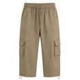 thumbnail image 7 of felwors Womens Capris with Pockets Loose Fit Casual Capri Pants Dressy Lightweight Ladies Baggy Cargo Pants for Hiking Khaki for Size L, 7 of 7