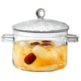 thumbnail image 2 of Cookware Glass Stovetop Pot with Lid, Pasta 64oz High Borosilicate Glass Saucepan, Resilient Heat Resistant Coffee Tea Milk Cooking Pot, Noodle Soup Cookware Transparent with Cover, 2 of 7