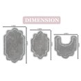 thumbnail image 4 of Home Weavers Allure Collection 100% Cotton Non-Slip Bathroom Rug Set Machine Washable Bathroom Rug-17"x24", Bath Rug- 21"x34", U Shaped Contour- 20"x20", Gray Color 3 Piece Bath Rug set, 4 of 9