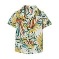 thumbnail image 3 of GYRATEDREAM Summer Toddler Boys Hawaiian Shirt, Tropical Beach Vacation Short Sleeve Floral Shirt for Kids, Perfect for Summer Play & Family Holidays for 3M-8Y, 3 of 4