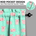 thumbnail image 3 of Set of 2 Aesthetic Pig Print Kitchen Curtains 27.5x39 Inch, Cute Farm Animal Cartoon Design Semi-Sheer Tier Curtains, Rod Pocket Short Window Panels for Home, 3 of 4