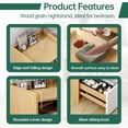 thumbnail image 6 of TINKLE WELL Modern Solid Wood Nightstand, Bedside Table with Drawer & Open Shelf, Natural Maple Finish, Farmhouse Style for Bedroom, 6 of 6