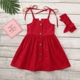 thumbnail image 2 of NIEWTR Robe Mignonne pour Filles Tout-Petits, Robe d'Été Sans Manches à Imprimé Arc-en-Ciel pour Petite Fille Active (Rouge, 2-3 Ans), 2 of 9