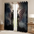 thumbnail image 2 of Manfei Vintage American Flag Wings Kitchen Curtains,Patriotic Soldier Black Out Curtains Pack of 2 (42x63 Each),Navy, 2 of 7