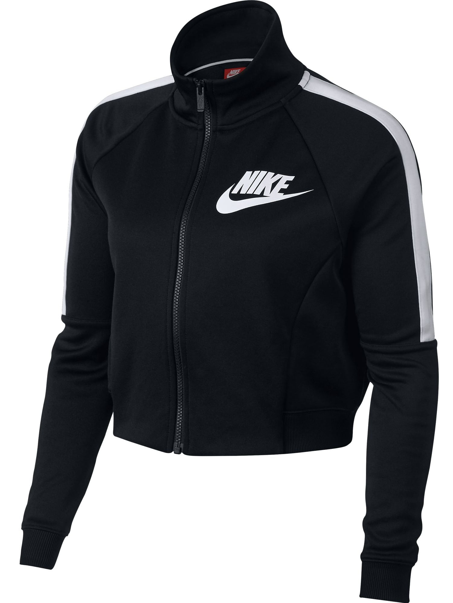 nike cropped track jacket in black