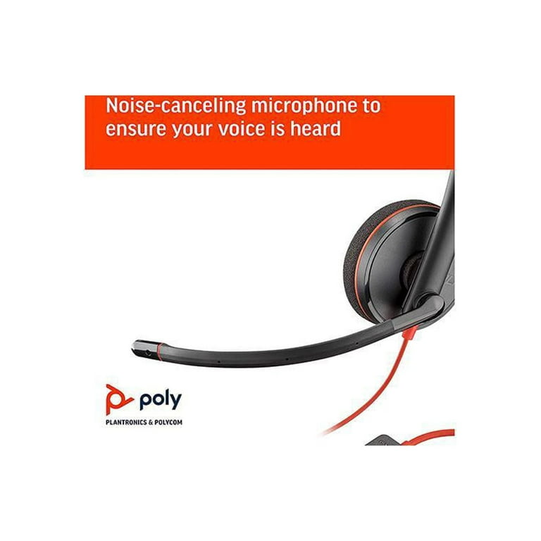 Poly - Blackwire 3210 - Wired, Single Ear (Monaural) (Plantronics) with Boom Mic - USB-A to connect to your PC and/or Mac - Walmart.com