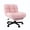 Pink, variant on Hawsaiy Criss Cross Office Chair with Footrest, Oversized Sherpa Cross Legged Desk Chair, Height Adjustable Swivel Vanity Chair for Home Office Bedroom, White