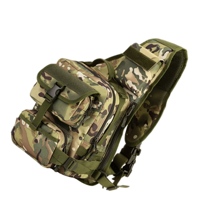 Advancent Bolso de hombro de gran capacidad, riñoneras, equipo para trotar, bolso cruzado Unisex, suministros deportivos, hebillas, riñonera Mochilas de mochilero Camuflaje CP