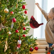 UPOUART 1 Set Red Artificial Birds Models for Christmas and Seasonal Decor