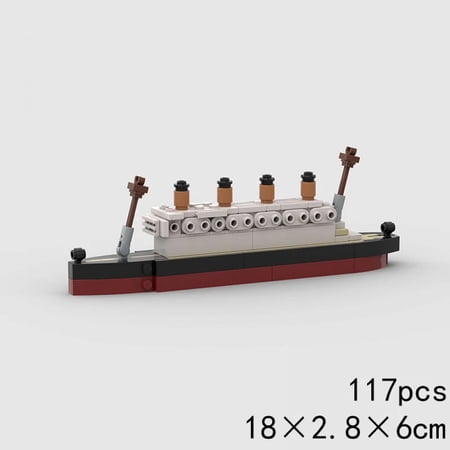 117 PCS MOC RMS Titanic Model Building Blocks Ship 3D Boat Bricks Jack Rose Love Story My Heart Will Go On Valentine's Day Gift