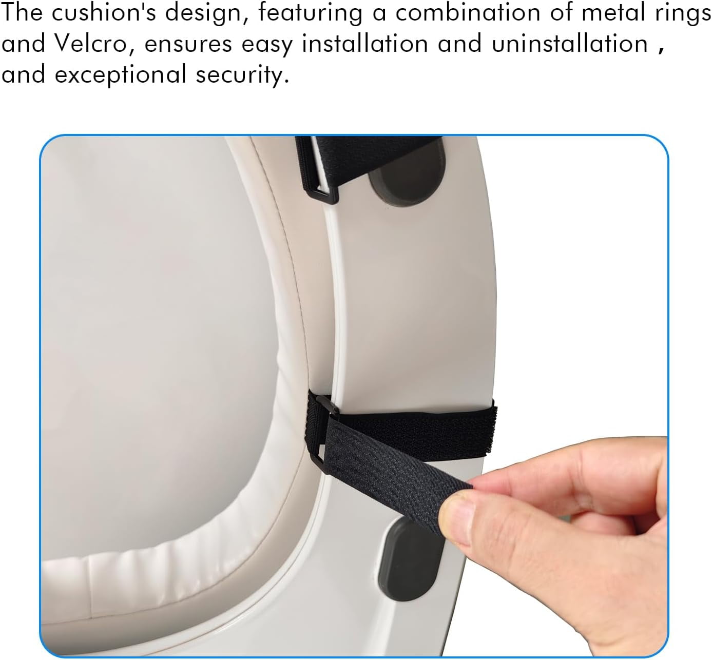FEIYONG U-Shape soft toilet seat cushion, 2-inch high-density foam, waterproof PU fabric. Hook&loop anti-slip design, fits most toilets, elegant beige.