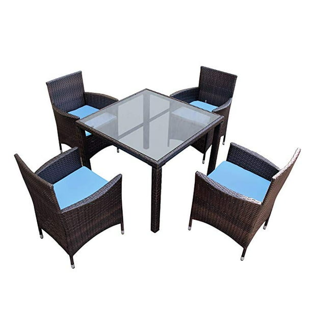 Clearance Outdoor Patio Dining Set 5 Piece Wicker Furniture Rattan Table And Chairs Conversation For Garden Balcony Poolside Backyard Blue Cushion W9379 Com - Clearance Patio Dining Tables Clearance Outdoor Patio Dining Set 5 Piece Wicker Furniture Rattan Table And Chairs Conversation For Garden Balcony Poolside Backyard Blue Cushion W9379 Com - Clearance Patio Dining Tables