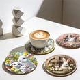 thumbnail image 4 of JHEHF Easter Bunnies Rabbit CupCoaster Wooden Coffee Cup Pads for Bar, Kitchen, Dining Room Housewarming Gifts Home Kitchen Party Supplies 12PCS, 4 of 9