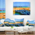 thumbnail image 4 of Designart Blue Boats in Sea - Seascape Throw Pillow - 12x20, 4 of 5