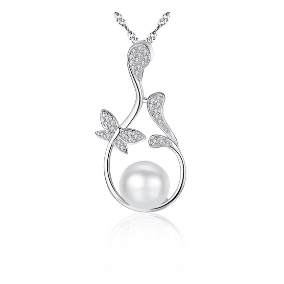 925 Sterling Silver Pearl/ Moonstone Necklace Birthstone Necklaces for Women Birthday Mothers Day Jewelry Gifts for Mom Her Women Girls