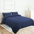 thumbnail image 4 of Unique Bargains 100% Microfiber Soft 3 Pieces Duvet Cover Set King Navy Blue, 4 of 8