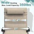 thumbnail image 4 of PNKKODW Oversized Zero Gravity Chair, XL Folding reclining lawn chairs w/Removable Cushion, Cup Holder, Khaki, 4 of 8
