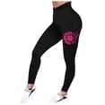 thumbnail image 4 of MKLEKYY Leggings deportivos para mujer, mallas de cintura alta estampadas para el mes de la prevención del cáncer de mama, leggings de ejercicio para levantamiento de pesas, pantalones de yoga (1), 4 of 4